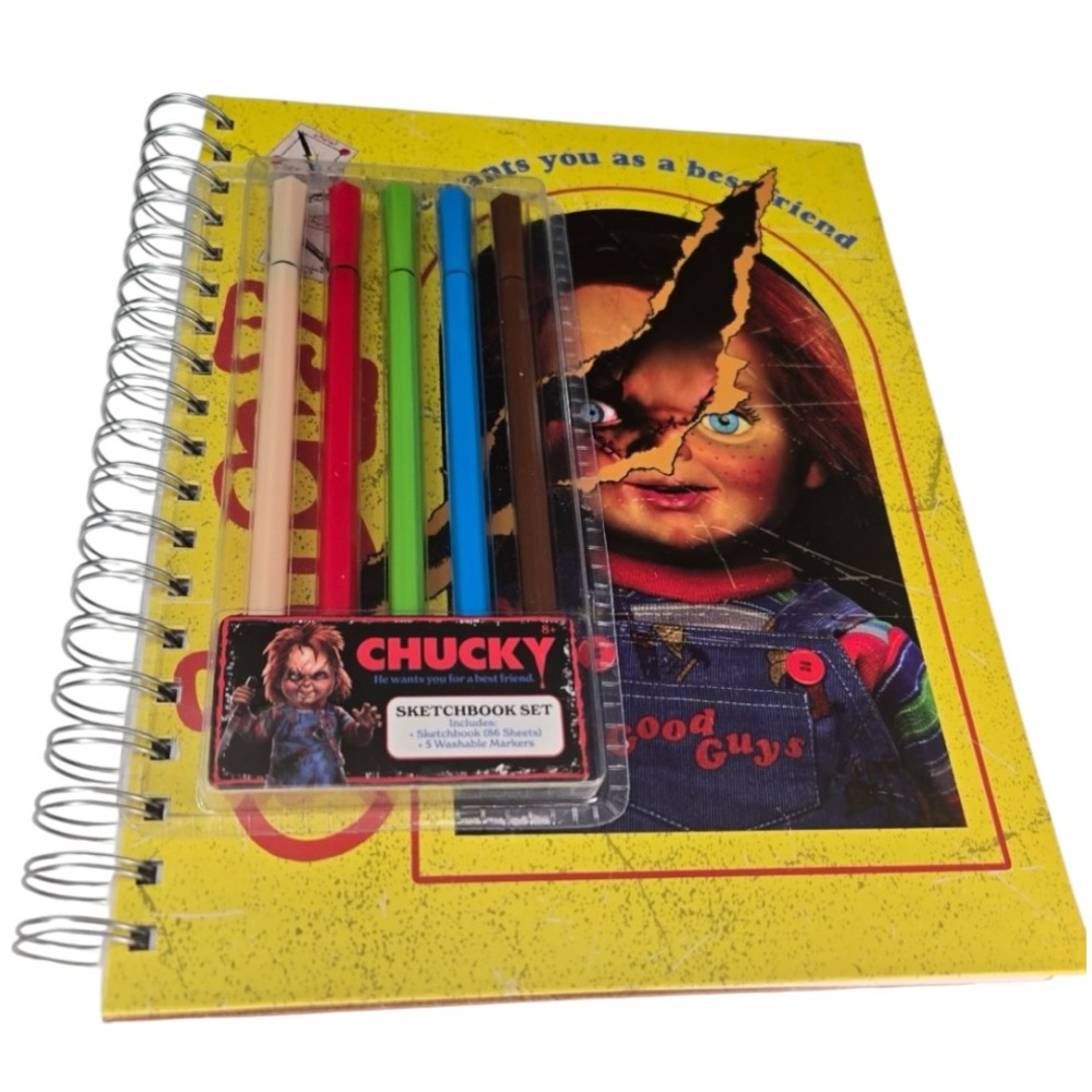 Child's Play: Chucky Spiral Sketchbook with Markers Horror Journal Set